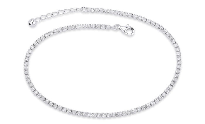 Better Jewelry CZ Stone .925 Sterling Silver Anklet