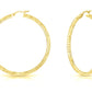 Better Jewelry Diamond Cut Hoop Earrings .925 Sterling Silver Gold Plated 4mm