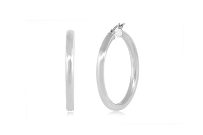 Better Jewelry Hoop Earrings .925 Sterling Silver 4mm