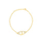 Better Jewelry .925 Sterling Silver Gold Pated Handcuff Anklet CZ