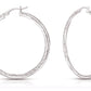 Better Jewelry Hoop Earrings Diamond Cut .925 Sterling Silver 3mm