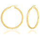 Better Jewelry Hoop Earrings Diamond Cut .925 Sterling Silver Gold Plated 4mm