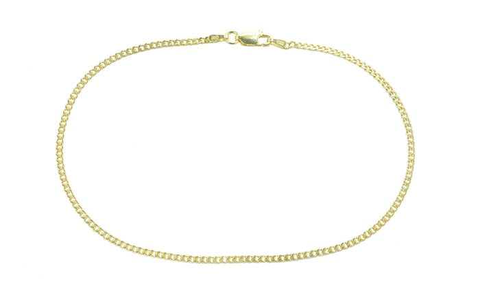 Better Jewelry Curb Chain Anklet .925 Sterling Silver Gold Plated