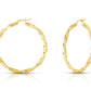 Better Jewelry Greek Key Hoop Earrings .925 Sterling Silver Gold Plated 3mm