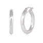Better Jewelry Hoop Earrings .925 Sterling Silver 4mm