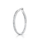 Better Jewelry Hoop Earrings with CZ Stone in&out .925 Sterling Silver