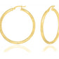 Better Jewelry Hoop Earrings Diamond Cut .925 Sterling Silver Gold Plated 4mm