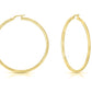 Better Jewelry Diamond Cut Hoop Earrings .925 Sterling Silver Gold Plated 4mm