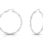 Better Jewelry Greek Key Hoop Earrings .925 Sterling Silver 3mm