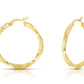 Better Jewelry Greek Key Hoop Earrings .925 Sterling Silver Gold Plated 3mm