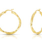 Better Jewelry Greek Key Hoop Earrings .925 Sterling Silver Gold Plated 3mm