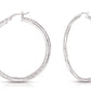 Better Jewelry Hoop Earrings Diamond Cut .925 Sterling Silver 3mm