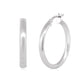 Better Jewelry Hoop Earrings .925 Sterling Silver 4mm
